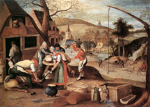 A painting of the September Ember Days by Abel Grimmer (1607)