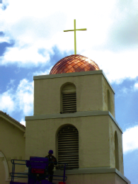 St. Ann's glimmering steeple.