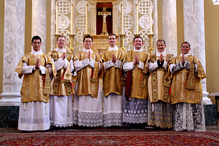 The Priestly Fraternity's Seven New Deacons for 2012