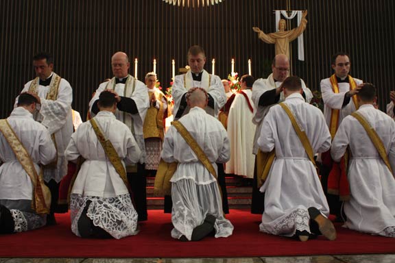 Imposition of Hands by Priests in Choir