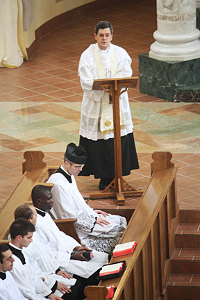 Fr. Kenneth Walker FSSP First Mass, Fr. John Berg Giving the Sermon