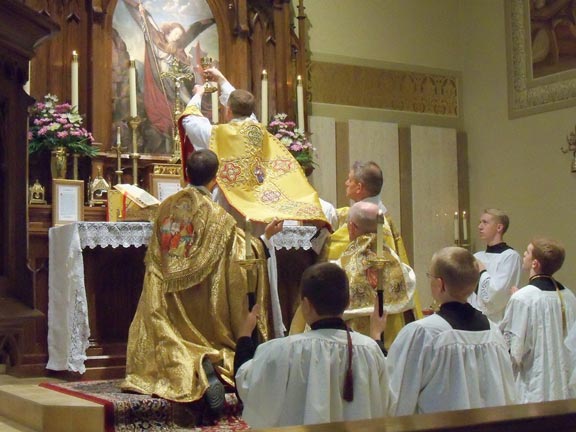 Fr. Bartholomew Elevates Our Lord's Precious Blood for the First Time