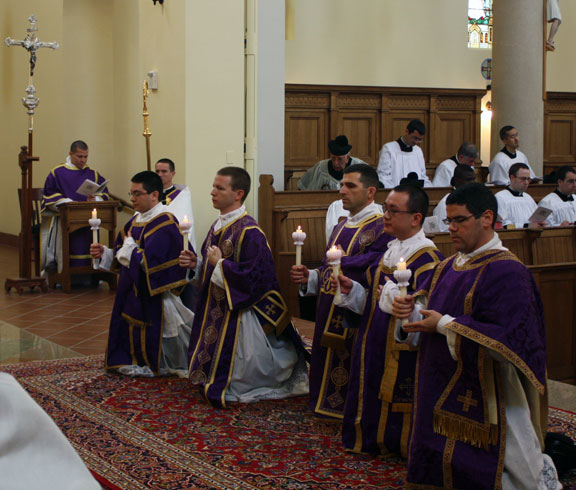 Deacons Kneeling for Their Last Blessing