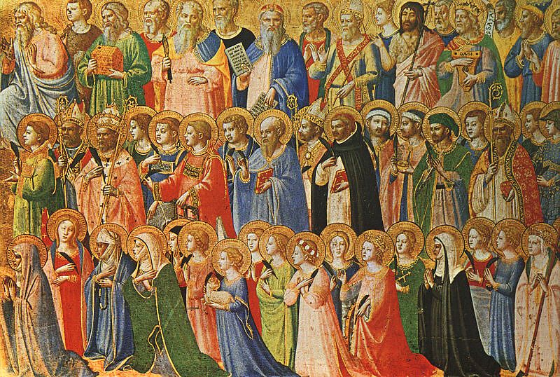All the saints in three rows