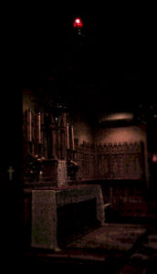Sanctuary Lamp in dark church