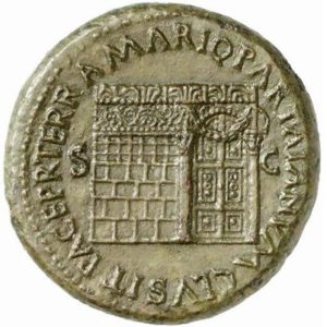 Roman coin depicting the Temple of Janus